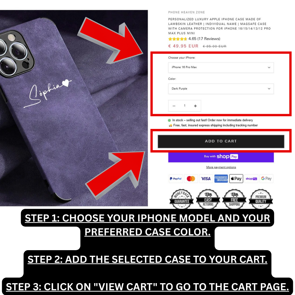 Personalisierte Luxus Apple iPhone Hülle aus Lammfell-Leder | Individueller Name | MagSafe Case mit Kameraprotektion für iPhone 17/17 Air, 16/16e, 15, 14, 13 Pro Max Plus