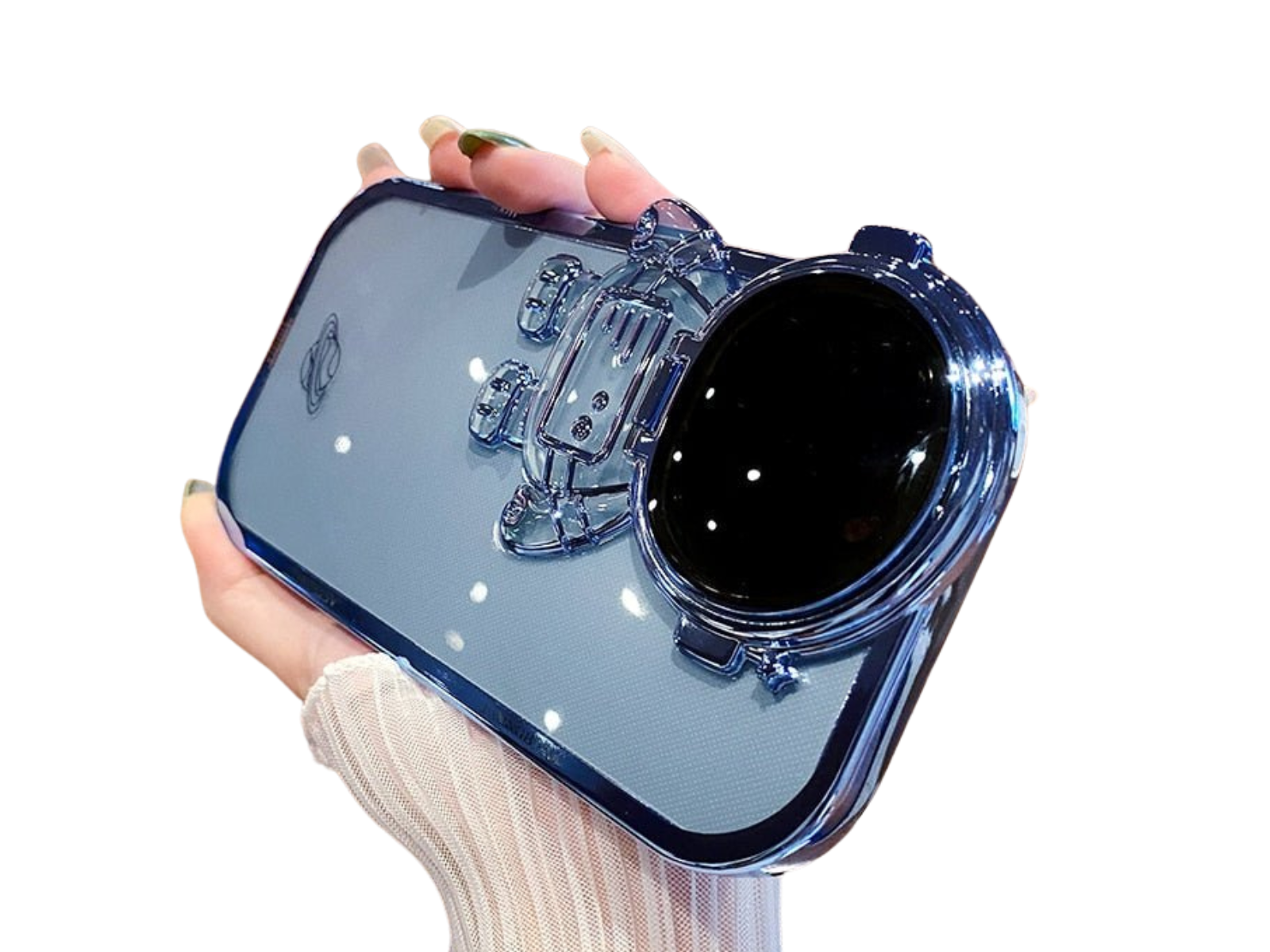 Premium Apple iPhone Case | MagSafe Compatible, Camera Lens Protection, Screen Protection | Ultra Thin, Shockproof, Magnetic, Full All-Around Protection Cover – Astronaut Design, Glitter Film, Lens Stand, Soft TPU, Durable & Stylish