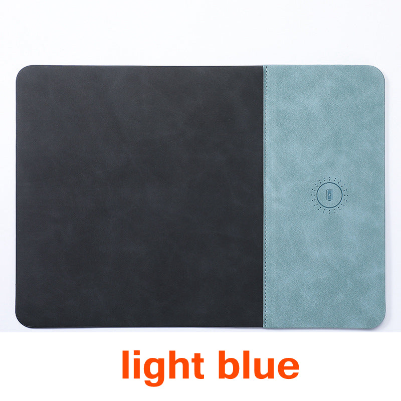Premium Mouse Pad with High-Quality Qi Wireless Charging Pad for Smartphones, Apple iPhone, Samsung, iOS & Android Xiaomi, Huawei, USB-C, Phone Holder, 2-in-1 PU Leather Mat