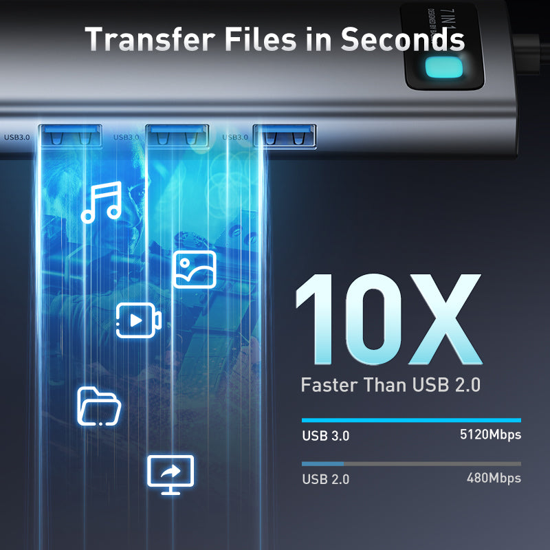 Premium USB C Hub 10Gbps: Typ-C zu HDMI, USB-Adapter, Ethernet-Port, Docking Station für MacBook Air, USB-Splitter – Kompatibel und Leistungsstark - Phone Heaven Zone