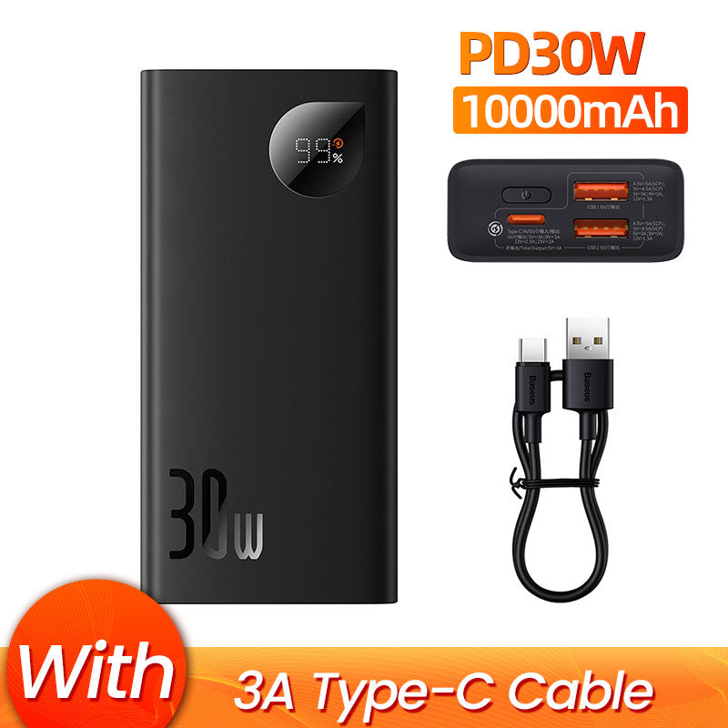 Premium Power Bank 10000mAh mit 22,5 W PD Schnellladegerät – Tragbares Ladegerät fürSmartphones, Apple iPhone, Samsung, iOS & Android AirPods, Earbuds, Android, Samsung, Xiaomi