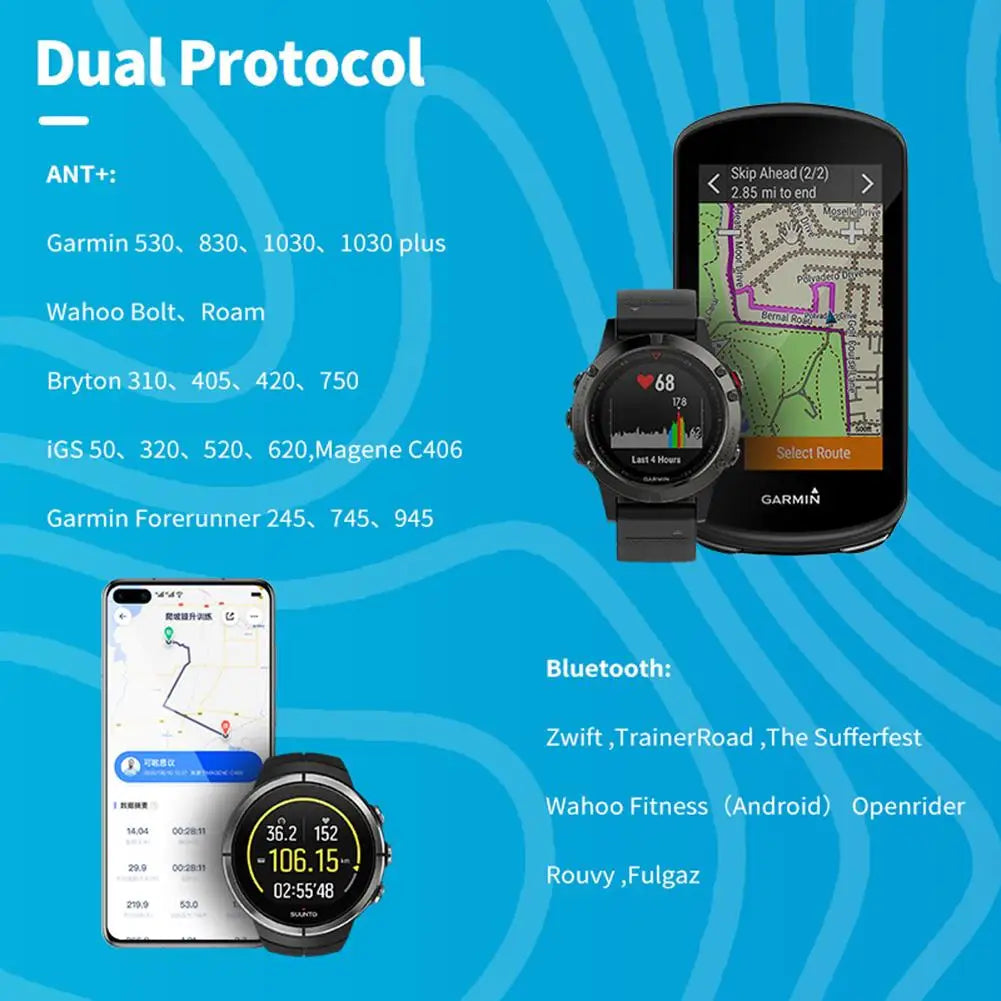 Herzfrequenzmesser Fitnessgerät mit Hochwertiges Bluetooth Herzfrequenzsensor und Brustgurt | LED-Licht und Tracking