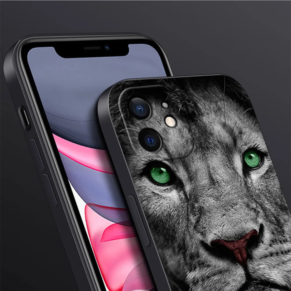 Hochwertige iPhone-Hülle mit Tierdesigns: Wolf, Hund, Katze, Vogel, Löwe, Tiger | MagSafe-kompatibles Case mit Kameralinsenschutz | Premium Hardcase für Apple iPhone 17/17 Air, 16/16e, 15, 14, 13 Pro Max Plus Cover | Stoßsichere Handyhülle & Panzertasche