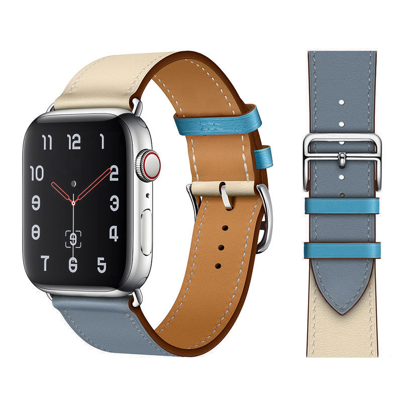 Premium Echtes Leder Armband für Apple Watch: 49mm, 45mm, 44mm, 42mm, 41mm, 40mm, Damen/Herren, iWatch Ultra/9/8/7/6/5/4/SE