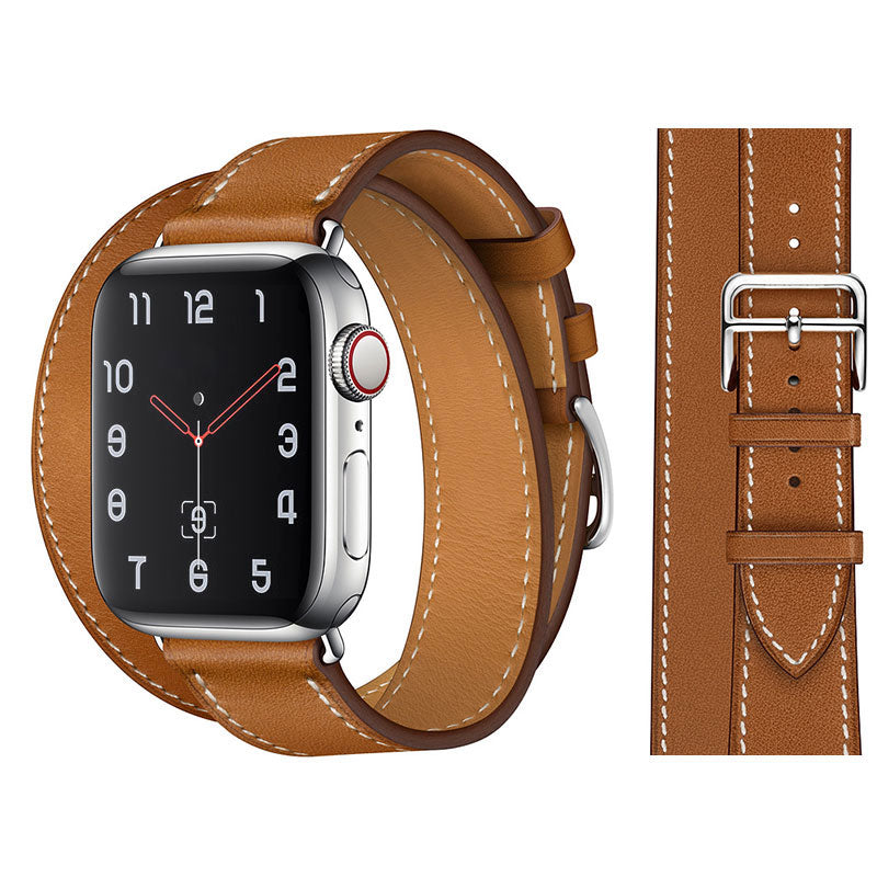 Premium Echtes Leder Armband für Apple Watch: 49mm, 45mm, 44mm, 42mm, 41mm, 40mm, Damen/Herren, iWatch Ultra/9/8/7/6/5/4/SE