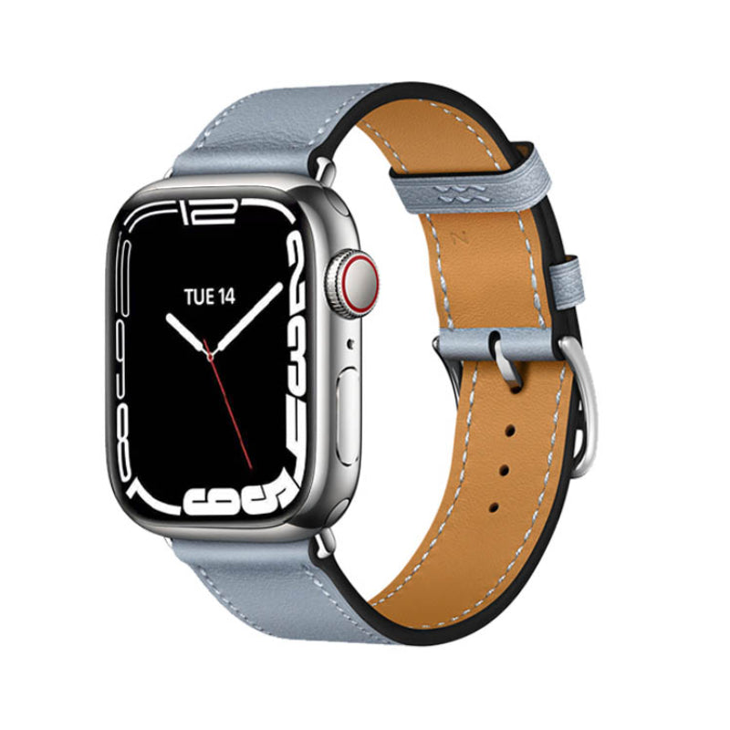 Premium Echtes Leder Armband für Apple Watch: 49mm, 45mm, 44mm, 42mm, 41mm, 40mm, Damen/Herren, iWatch Ultra/9/8/7/6/5/4/SE