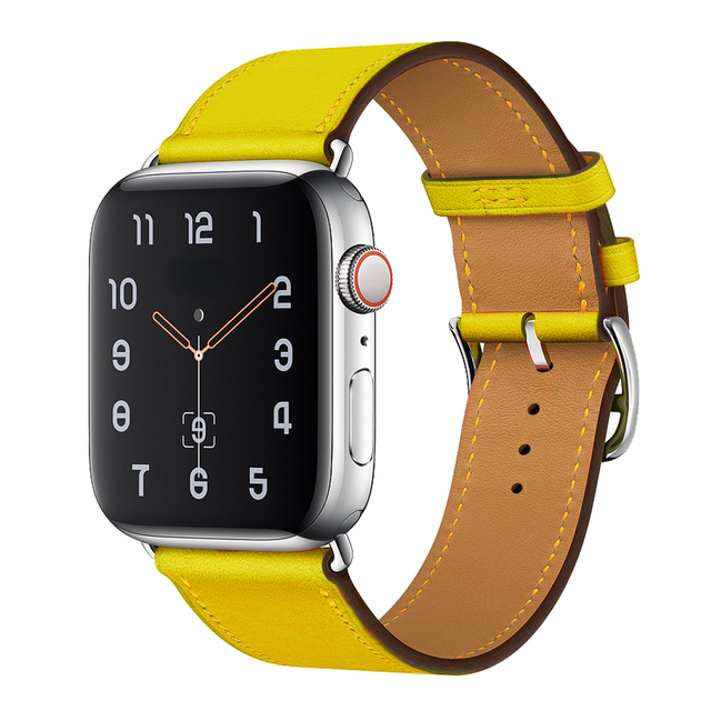 Premium Echtes Leder Armband für Apple Watch: 49mm, 45mm, 44mm, 42mm, 41mm, 40mm, Damen/Herren, iWatch Ultra/9/8/7/6/5/4/SE