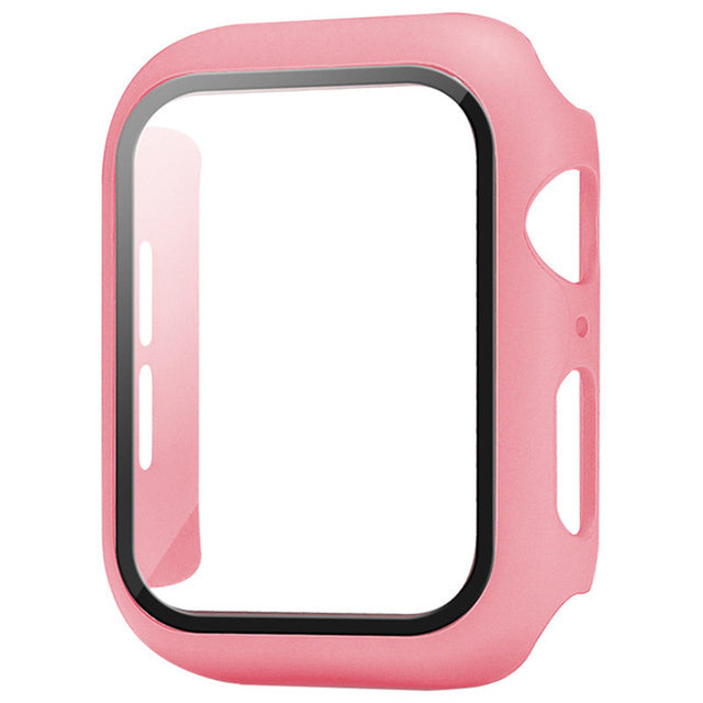 Hochwertige Glasabdeckung-Hülle & Case für Apple Watch Serie 9/8/7/6/SE/5: 44mm, 40mm, 41mm, 45mm, 42mm, 38mm | Cover