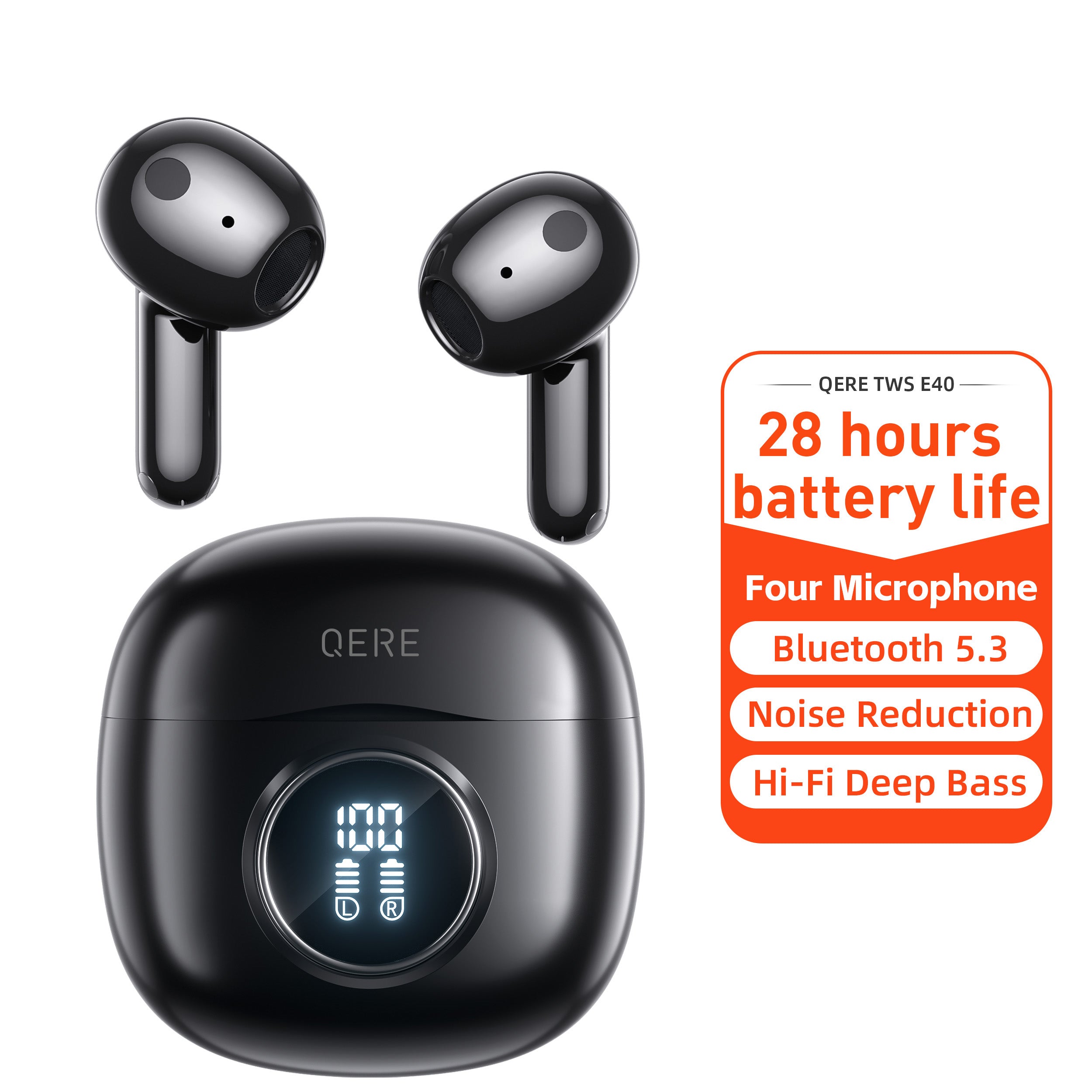 Hochwertige Bluetooth 5.3 TWS-Kopfhörer: HD-Mikrofon, HiFi, 13-mm-Treiber, Wasserdicht, Niedrige Latenz für Gaming/Fitness/Lifestyle