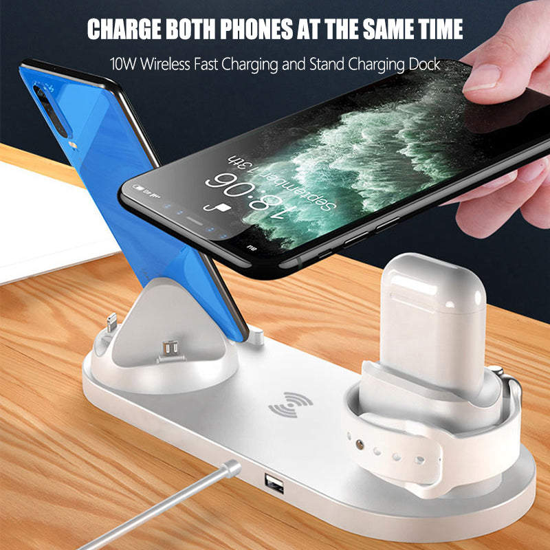 7-in-1 Charging Station Fast Wireless Charger | Fast Charging Dock 30W USB Type C Apple Watch, AirPods, Smartphones, Apple iPhone, Samsung, iOS & Android Fast Charger