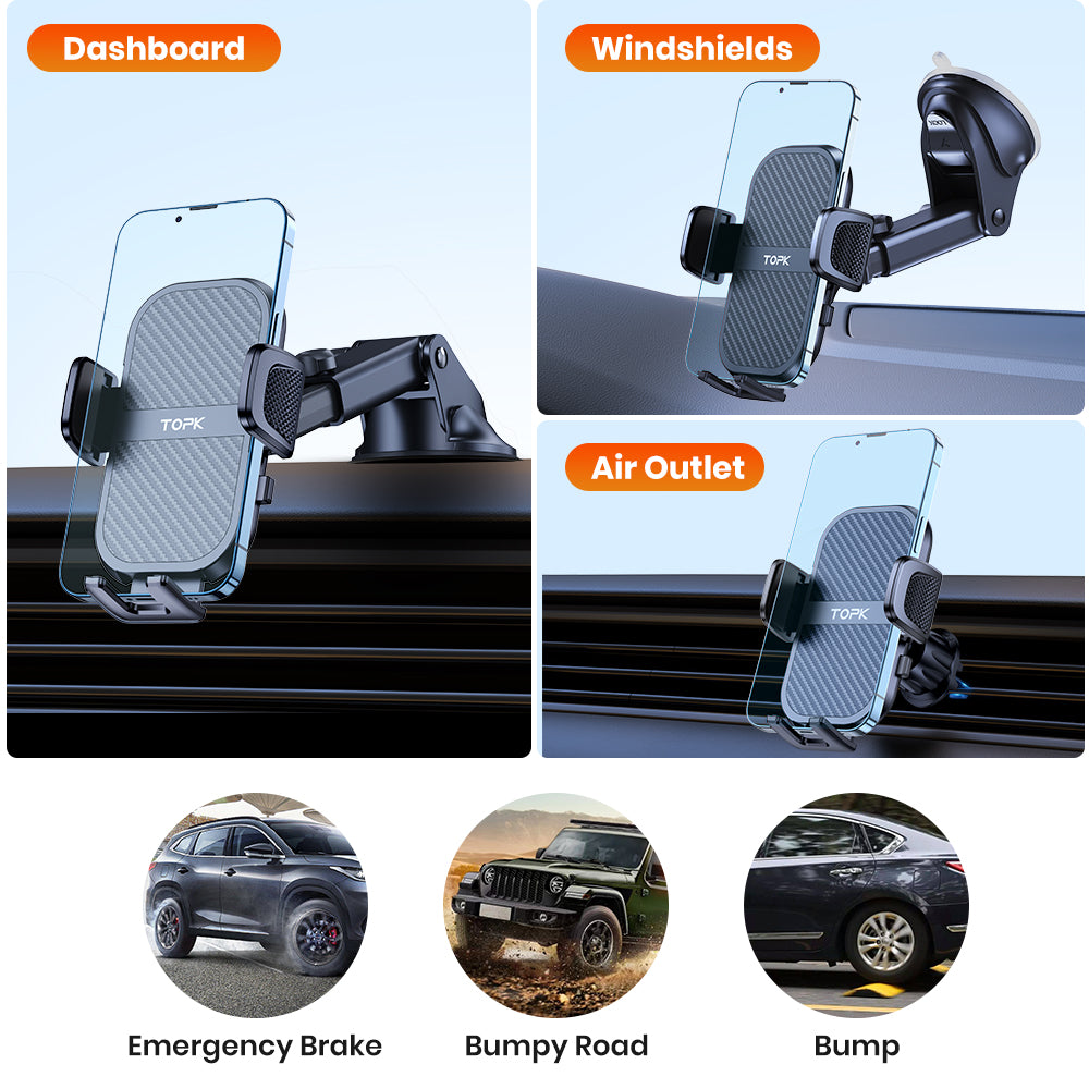 Premium D36-G Universal Auto Telefon Halter mit Haken Clip,Air Vent Auto Halterung,360° Rotation Handyhalterung