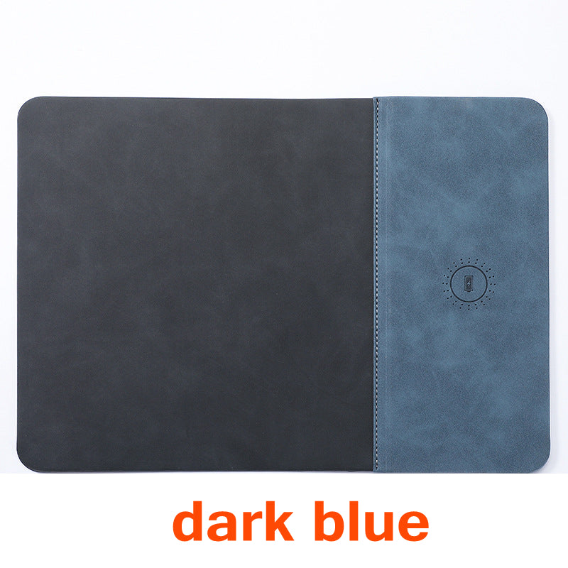 Premium Mouse Pad with High-Quality Qi Wireless Charging Pad for Smartphones, Apple iPhone, Samsung, iOS & Android Xiaomi, Huawei, USB-C, Phone Holder, 2-in-1 PU Leather Mat