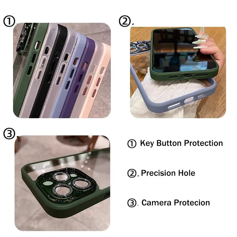 Luxus Stoßfeste Transparente Silikonhülle für Apple iPhone 17/17 Air, 16/16e, 15, 14, 13 Pro Max Plus | Premium Beschichtung, Wasserabweisend & Kratzfestes Transparentes Glitter Design