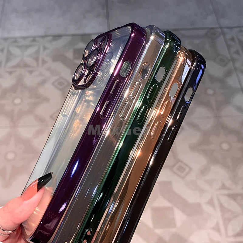 Luxus Stoßfeste Transparente Silikonhülle für Apple iPhone 17/17 Air, 16/16e, 15, 14, 13 Pro Max Plus | Premium Beschichtung, Wasserabweisend & Kratzfestes Transparentes Glitter Design