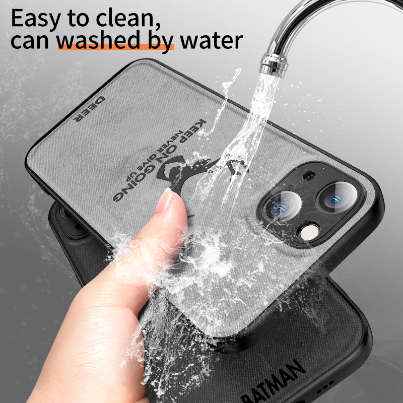 Luxus Stoßstange Leinwand Stoff Handyhülle Hülle | Abdeckung, MagSafe, Apple iPhone 15/14/13/12/11 Pro Max Rückseite Funda