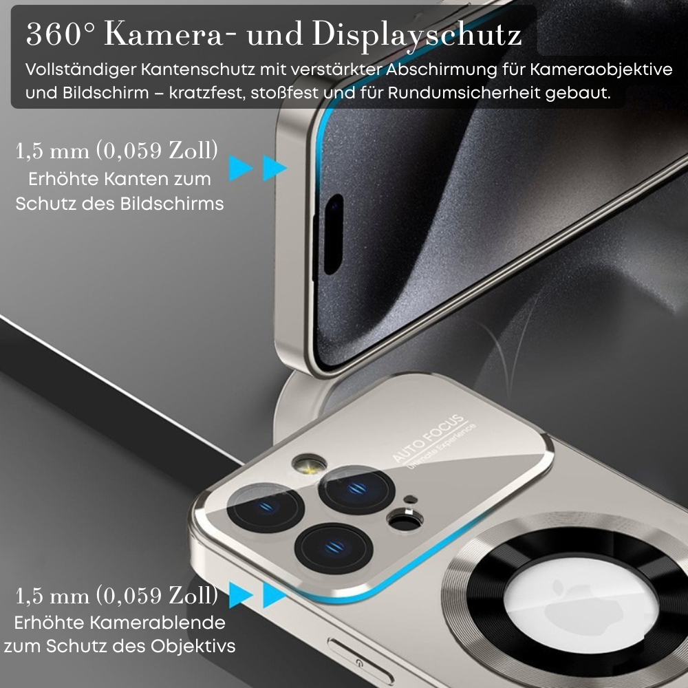 Luxus Matte Magnetische iPhone-Hülle mit Glaslinsen-Kameraschutz | Stoßfeste Tasche & MagSafe Case | Panzer-Schutzhülle für Apple iPhone 17/17 Air, 16/16e, 15, 14, 13 Pro Max Plus | Handyhülle in limitierter Auflage