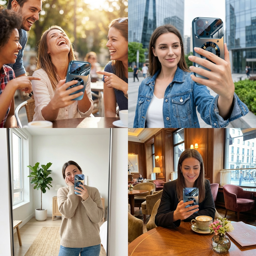 Luxus Matte Magnetische iPhone-Hülle mit Glaslinsen-Kameraschutz | Stoßfeste Tasche & MagSafe Case | Panzer-Schutzhülle für Apple iPhone 17/17 Air, 16/16e, 15, 14, 13 Pro Max Plus | Handyhülle in limitierter Auflage