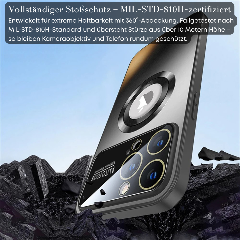 Luxus Matte Magnetische iPhone-Hülle mit Glaslinsen-Kameraschutz | Stoßfeste Tasche & MagSafe Case | Panzer-Schutzhülle für Apple iPhone 17/17 Air, 16/16e, 15, 14, 13 Pro Max Plus | Handyhülle in limitierter Auflage