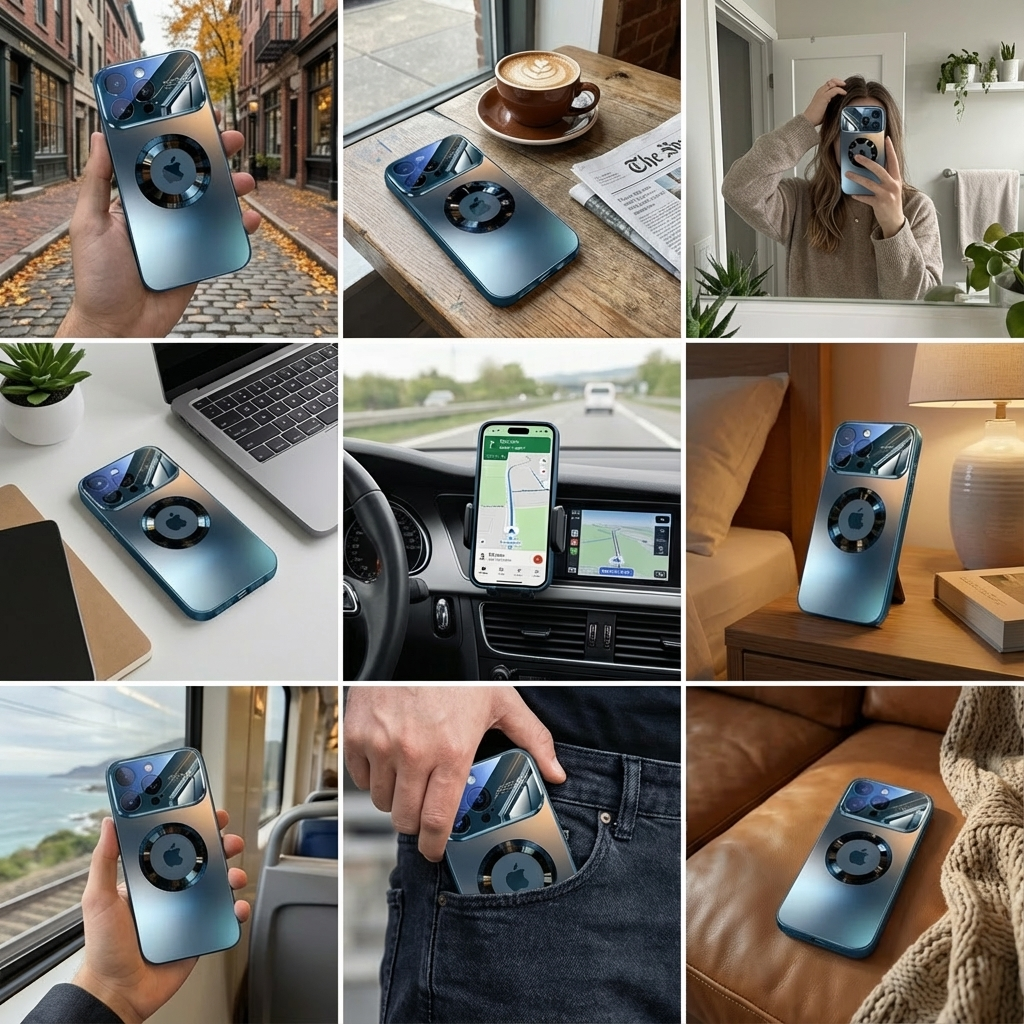 Luxus Matte Magnetische iPhone-Hülle mit Glaslinsen-Kameraschutz | Stoßfeste Tasche & MagSafe Case | Panzer-Schutzhülle für Apple iPhone 17/17 Air, 16/16e, 15, 14, 13 Pro Max Plus | Handyhülle in limitierter Auflage