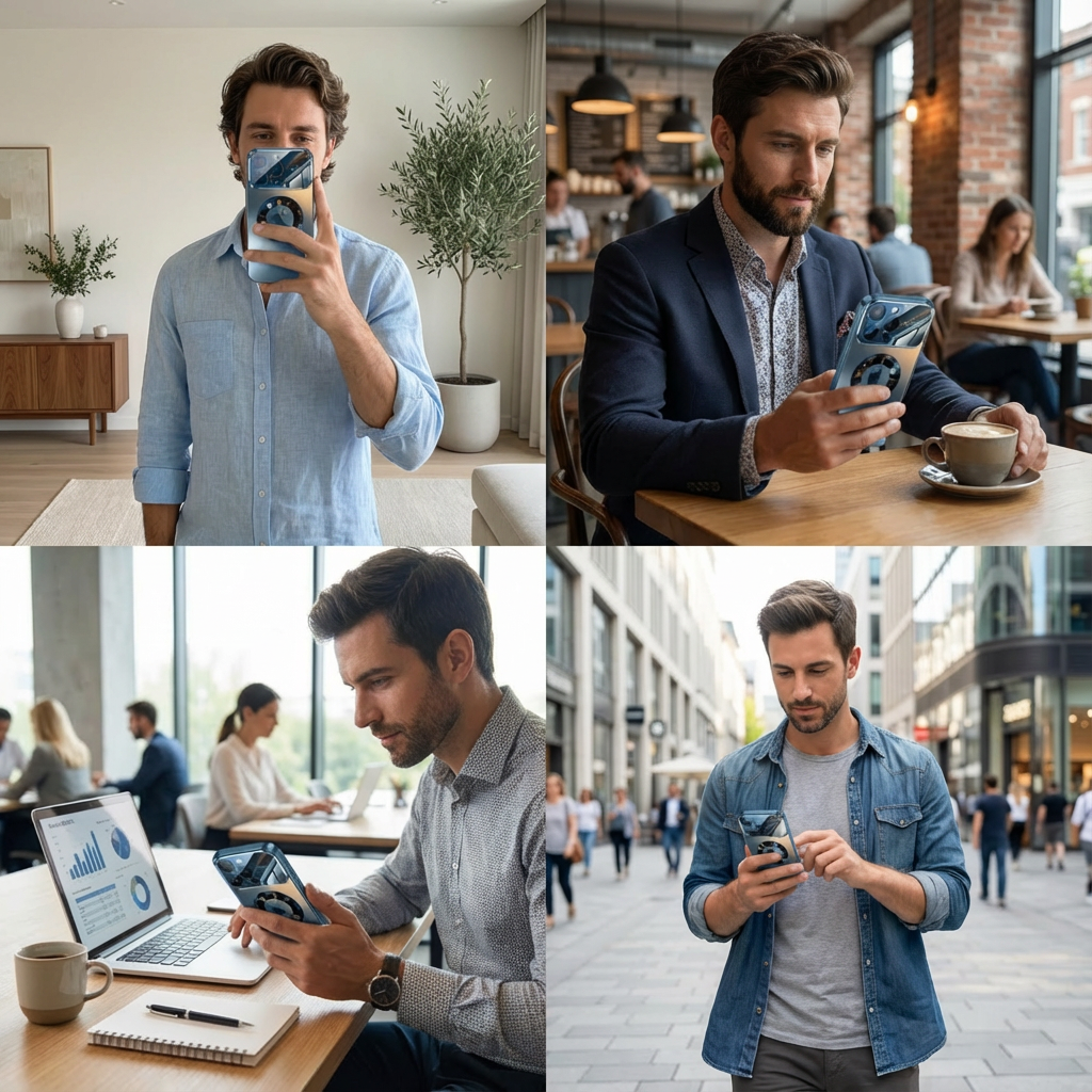 Luxus Matte Magnetische iPhone-Hülle mit Glaslinsen-Kameraschutz | Stoßfeste Tasche & MagSafe Case | Panzer-Schutzhülle für Apple iPhone 17/17 Air, 16/16e, 15, 14, 13 Pro Max Plus | Handyhülle in limitierter Auflage