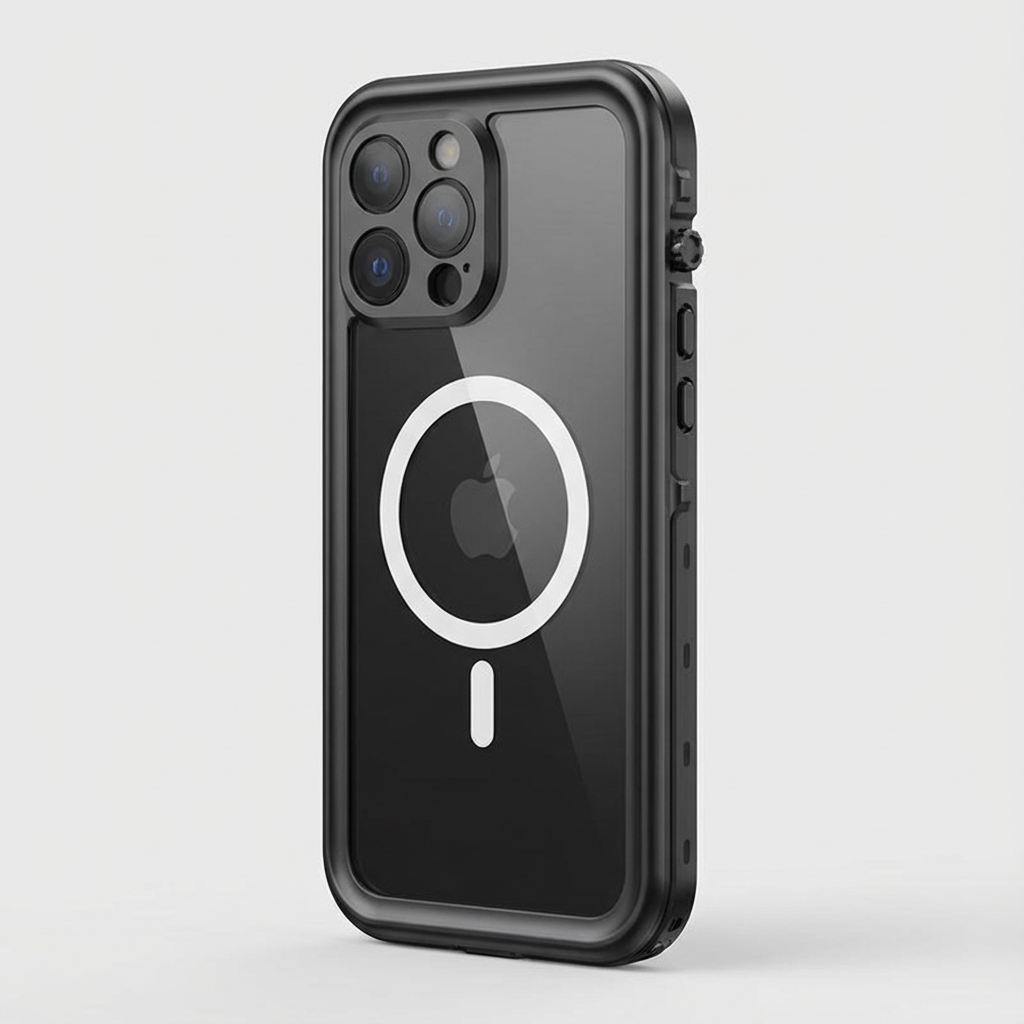 Militärstandard Wasserdichte IP68 iPhone Hülle mit MagSafe: Für Tauchen, Outdoor-Sport & Baustellen | Full Case Armor 360 Grad mit Kamera- und Bildschirmschutz | Stoßfest & Langlebig | Premium Sturzsichere Transparente Panzer-Handyschutzhülle Cover