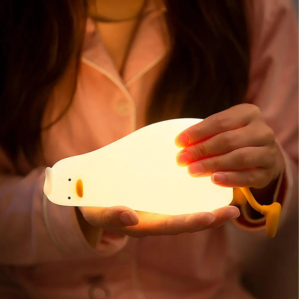 Premium Duck Night Lights: Rechargeable USB Lamp for Smartphone, Laptop, Tablet, PC, Apple iPhone, iPad, MacBook, iOS, Android, Samsung Kids' Room - Cartoon Silicone Ducks - Birthday Gift and Bedroom Decoration | Limited Edition