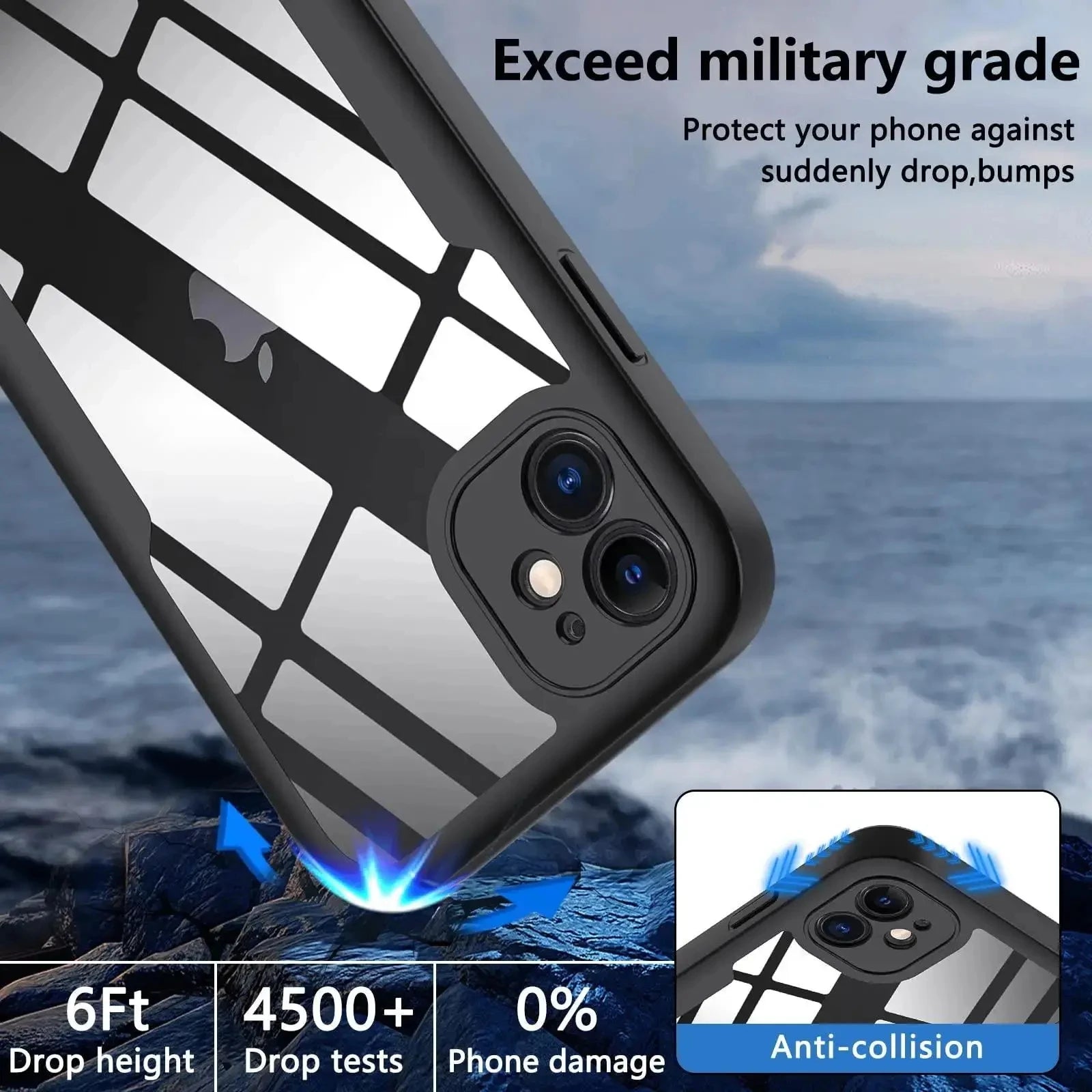 Luxuriöse rundum klare iPhone-Hülle | MagSafe Case mit Bildschirm- und Kameralinsenschutzabdeckung für Apple iPhone 17/17 Air, 16/16e, 15, 14, 13 Pro Max Plus Cover | Transparente Panzertasche, Stoßstangenabdeckung Handyhülle | Premium-Silikon-Schutzhülle