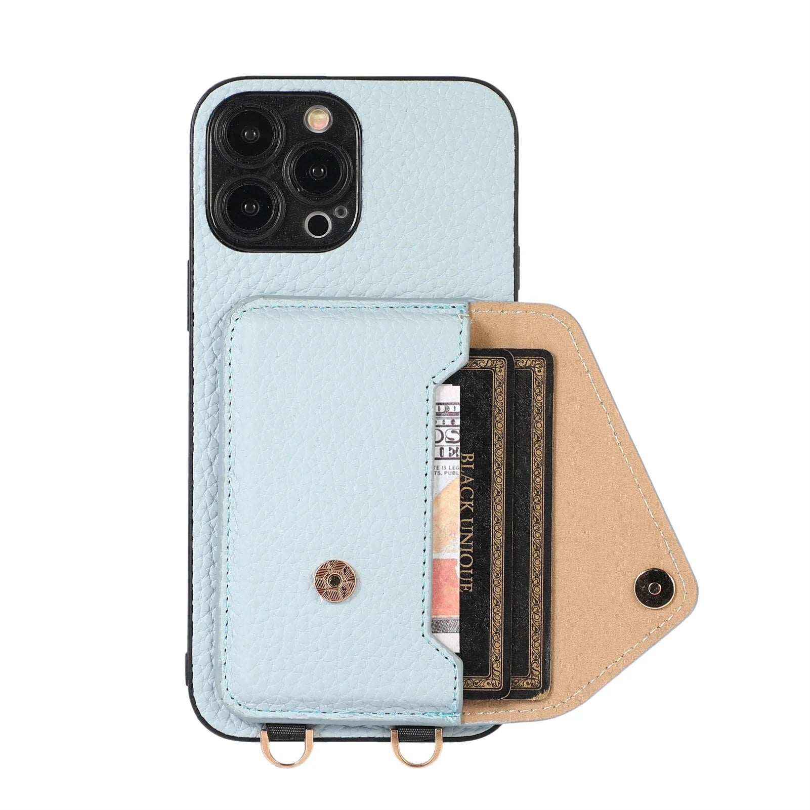 Hochwertige Crossbody-Brieftaschen-Ledertasche mit Kartenhalter und Portemonnaie-Funktion | Apple iPhone-Hülle mit Umhängeband und Geldbörsenfunktion - Phone Heaven Zone