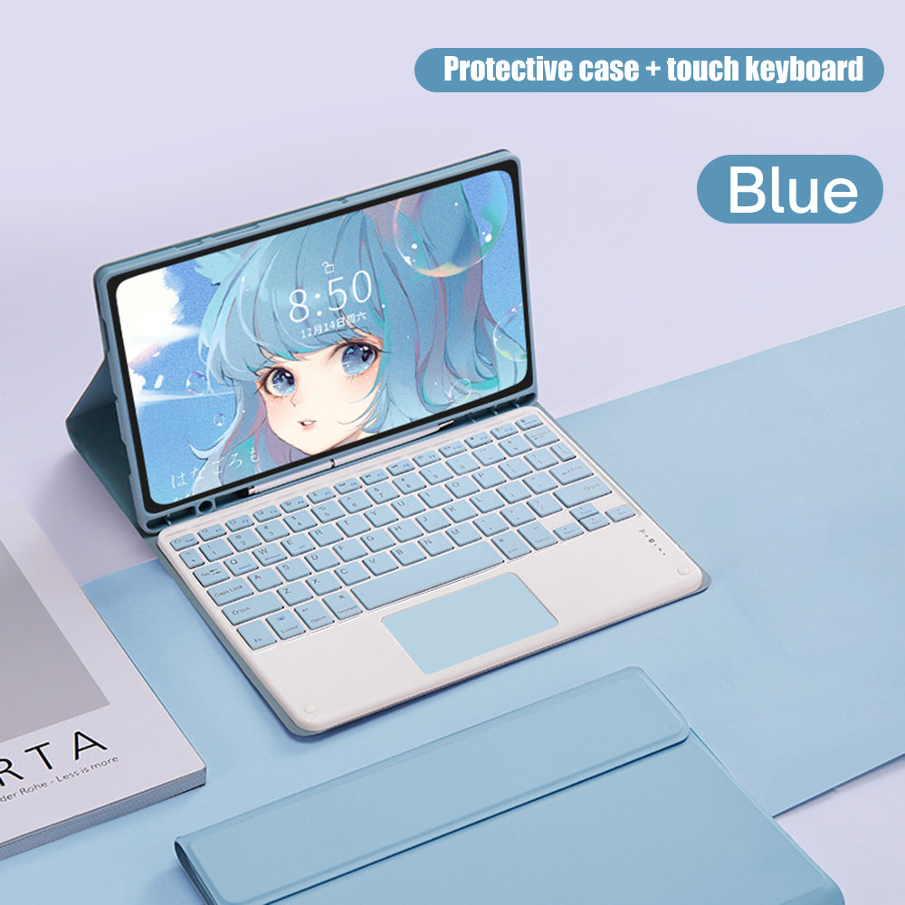 Hochwertige Hülle für Samsung Galaxy Tab S8 x700/x706, S7, S6 Lite, A7, A8: Drahtlose Maus und Tastatur, Robustes Gehäuse