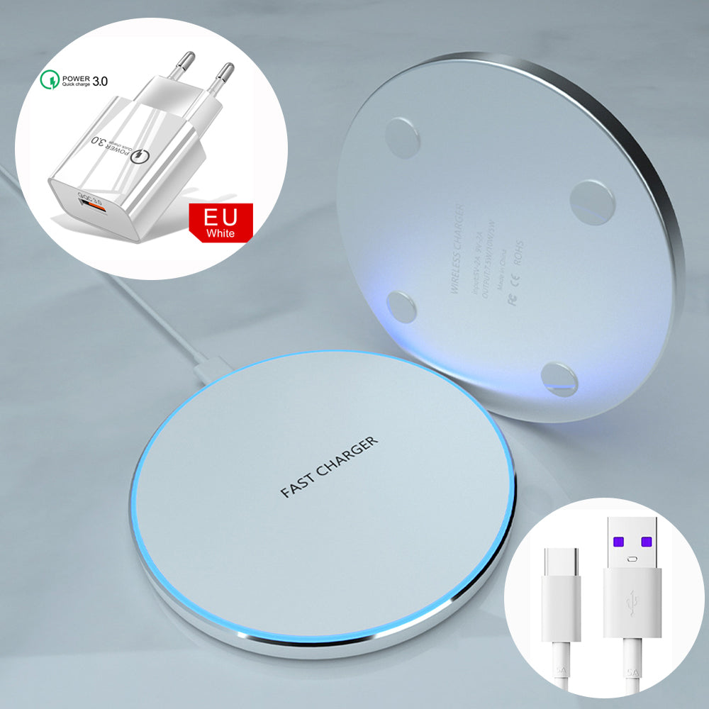 Kabelloses Ladegerät Pad 30 W Schnellladung für Smartphones, Apple iPhone, Samsung, iOS & Android AirPods Pro | Premium-Ladegerät für Smartphone