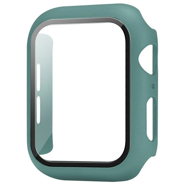 Hochwertige Glasabdeckung-Hülle & Case für Apple Watch Serie 9/8/7/6/SE/5: 44mm, 40mm, 41mm, 45mm, 42mm, 38mm | Cover