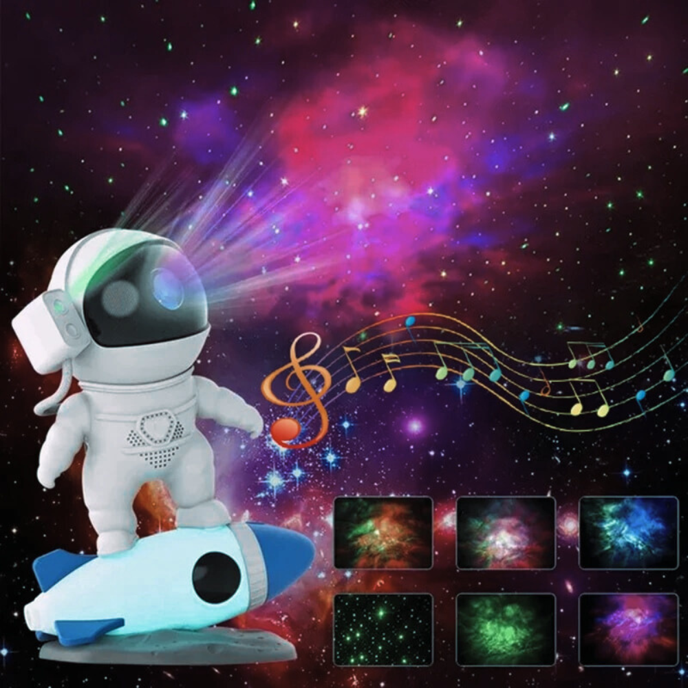 Premium Astronaut Bluetooth Speaker with Smart Alarm Clock: FM Radio, Electronic Sleep Night Light, Table Clock | Compatible with iOS/Smartphone, Laptop, Tablet, PC, Apple iPhone, iPad, MacBook, iOS, Android, Samsung  Laptop, PC