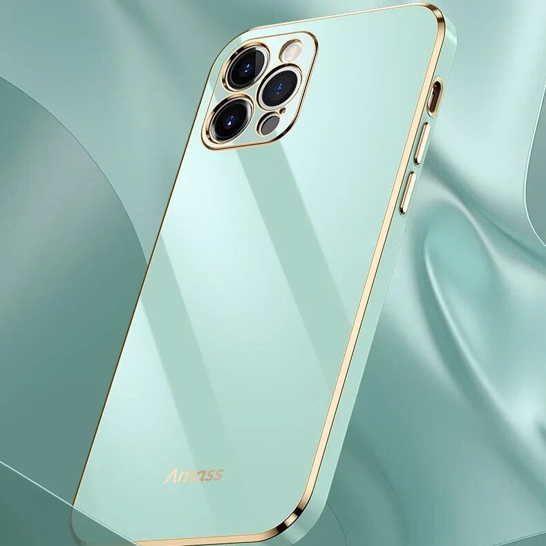 Hochwertiges einfarbiges Silikon Hülle, MagSafe, Abdeckung, | Apple iPhone 15/14/11/12/13 Pro Max/Mini Plus - Quadratische Beschichtung, Glänzend, Stoßfeste Schutzhülle - Phone Heaven Zone