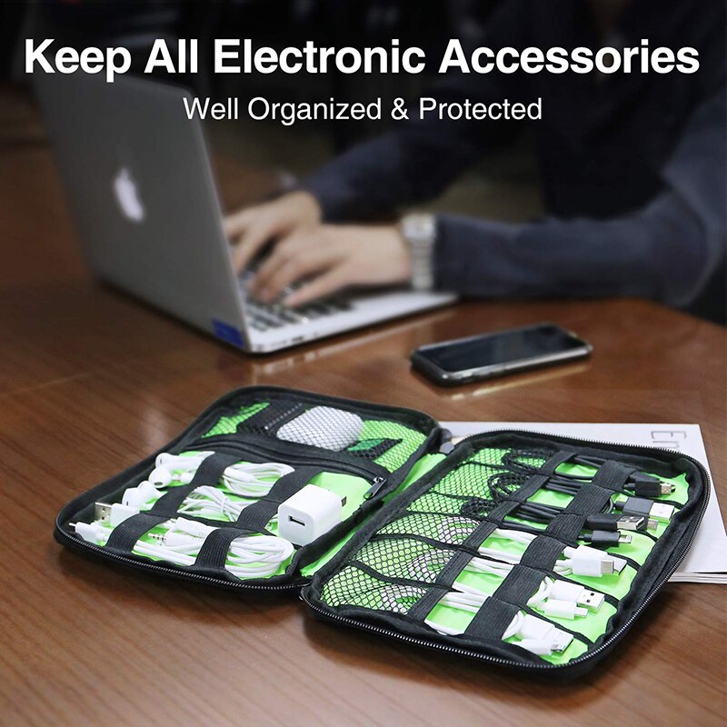 Premium Aufbewahrungstasche für MacBook & Laptop-Zubehör – Passend für 13", 14", 16" Geräte – Reise-Organizer für externe Festplatte, U-Disk, SSD, Ladegerät, Kopfhörer, Kabel & mehr | Kompakt & Wasserabweisend