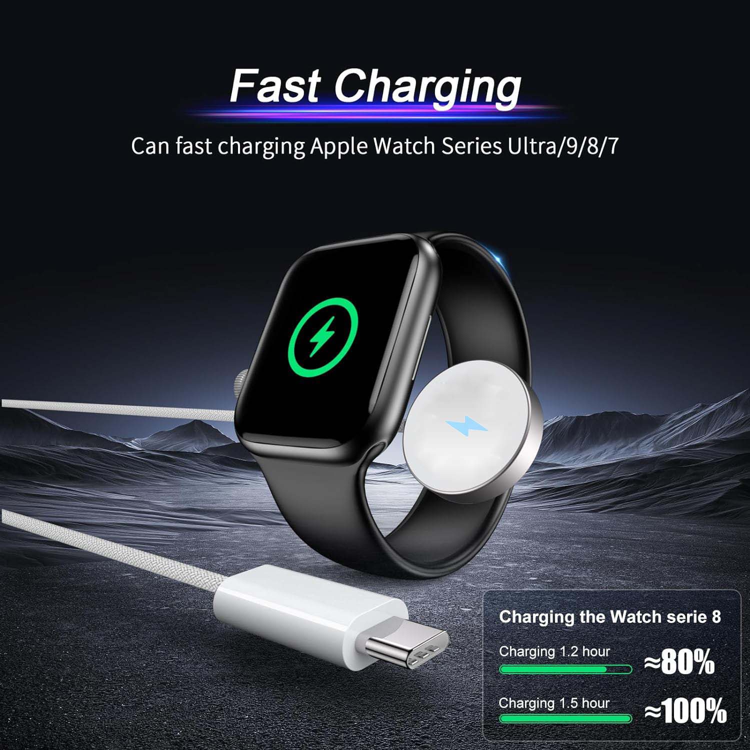 Hochwertiges Kabel für Apple iWatch Wireless Charger Watch 9 8 7 6 Laden | Prämie USB Lightning Ladekabel - Phone Heaven Zone