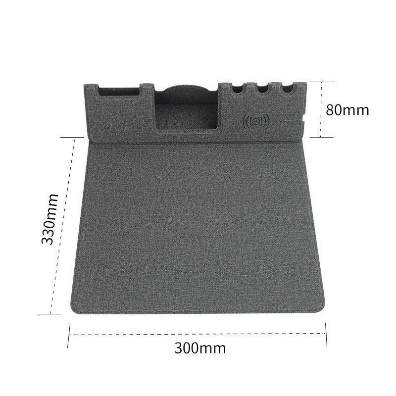 Premium Mouse Pad with High-Quality Qi Wireless Charging Pad for Smartphones, Apple iPhone, Samsung, iOS & Android Xiaomi, Huawei, USB-C, Phone Holder, 2-in-1 PU Leather Mat