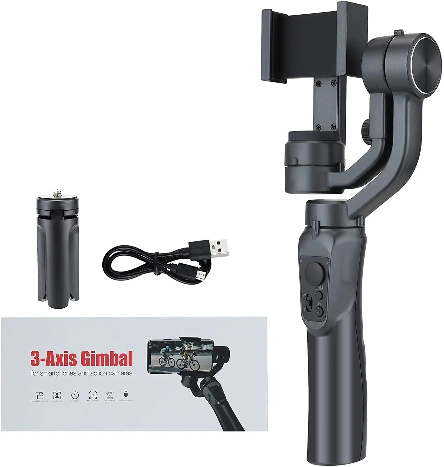 3-Achsen Faltbarer Handheld-Gimbal-Stabilisator Smartphones: Hochwertige Anti-Wackel Videoaufnahme | iPhone &