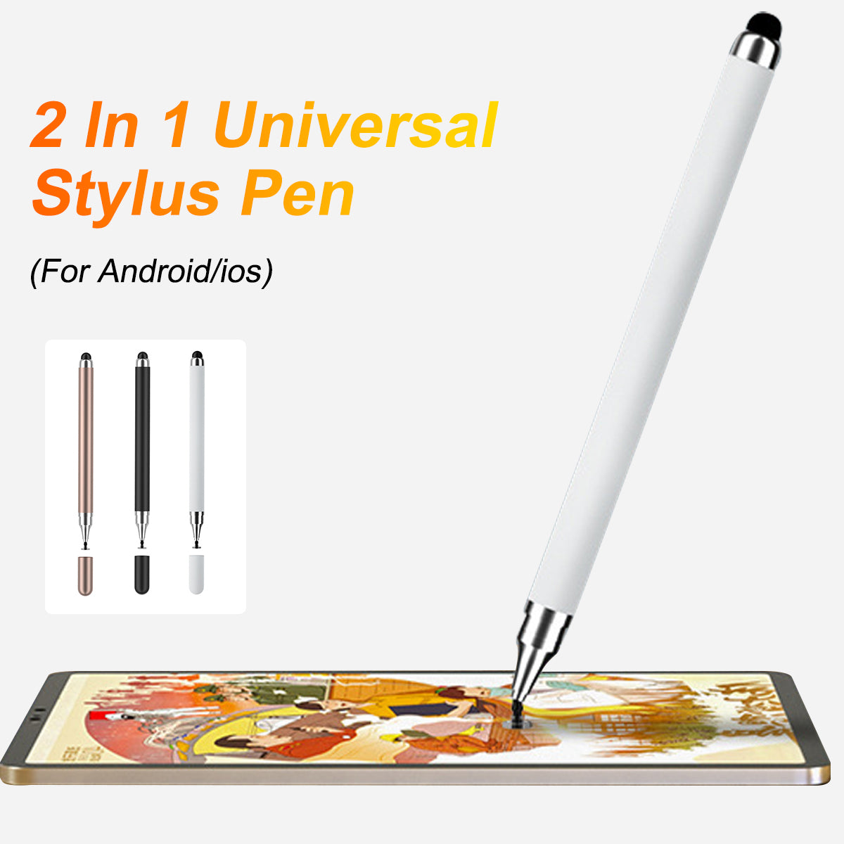 Premium Universal 2-in-1 Stift für iPad/Pro/Air/Mini: 10/9/8/7/6/5/4/3 Series: iOS & Android: Kapazitiver Touch-Pen für
