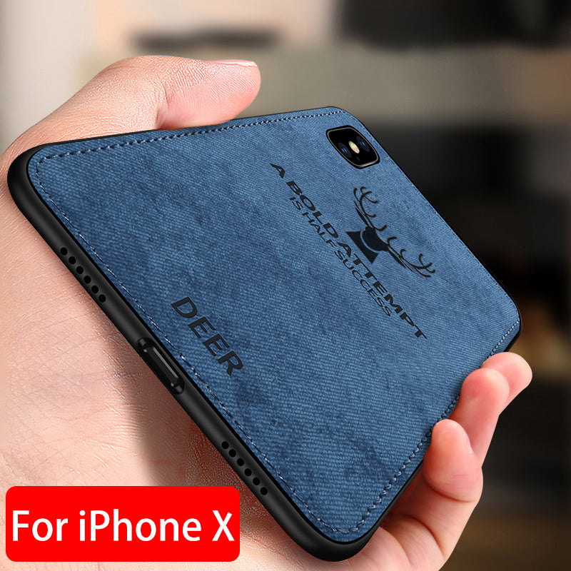 Luxus Stoßstange mit Hirsch-Design und motivierendem Spruch auf Leinwand iPhone-Hülle | MagSafe Case mit Kameraschutzabdeckung | Cover für Apple iPhone 17/17 Air, 16/16e, 15, 14, 13 Pro Max Plus | Panzertasche Hochwertige Handyhülle
