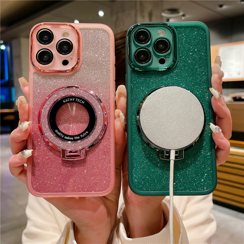 Magnetisches Metall MagSafe iPhone Hülle für Apple iPhone 17/17 Air, 16/16e, 15, 14, 13 Pro Max Plus | Premium Case, Stoßfeste Höchster Schutz - Luxus Schlank Matt mit Kamera Glaslinsenschutz, Ständer und Handhalterung Abdeckung