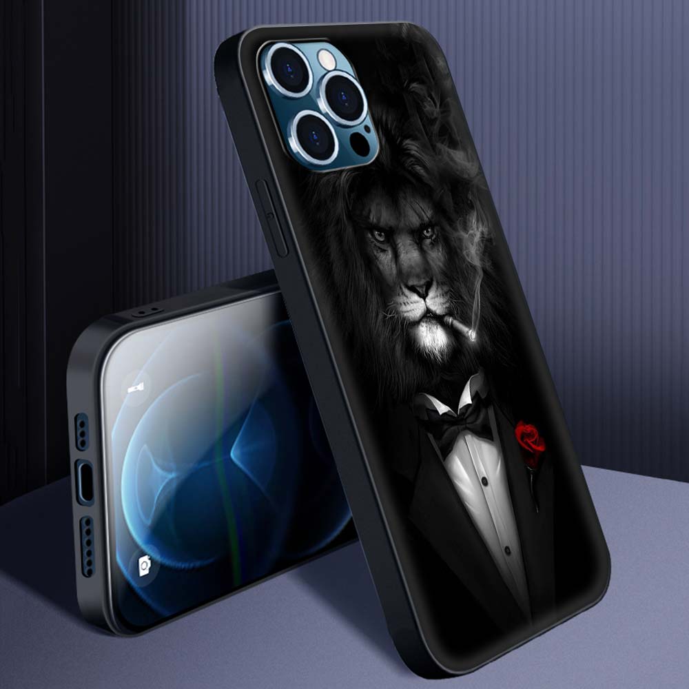 Hochwertige iPhone-Hülle mit Tierdesigns: Wolf, Hund, Katze, Vogel, Löwe, Tiger | MagSafe-kompatibles Case mit Kameralinsenschutz | Premium Hardcase für Apple iPhone 17/17 Air, 16/16e, 15, 14, 13 Pro Max Plus Cover | Stoßsichere Handyhülle & Panzertasche