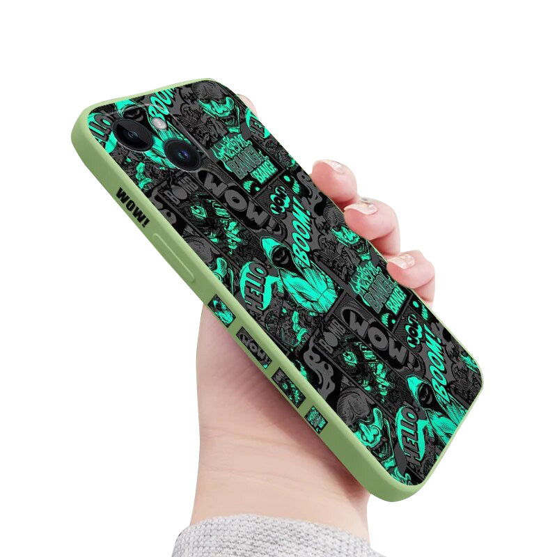 Hochwertige Dark-Side-Design iPhone-Hülle | MagSafe Case mit Kameralinsenschutzabdeckung für Apple iPhone 17/17 Air, 16/16e, 15, 14, 13 Pro Max Plus Cover | Panzertasche, Stoßstangenabdeckung Handyhülle | Premium-Silikon-Schutzhülle