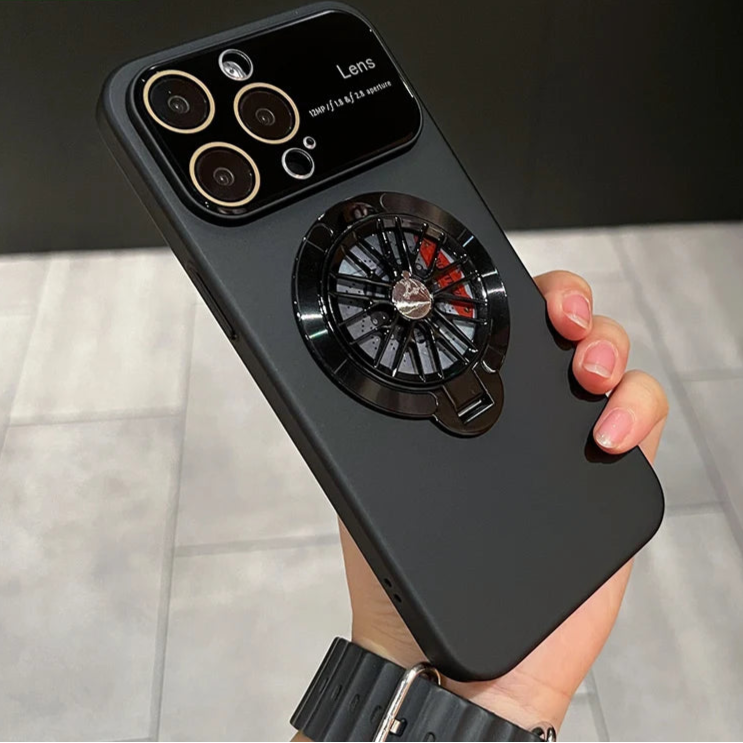 Premium iPhone Hülle, 360 Grad Rotierender Gyro-Standfunktion, Faltbarem Halter | MagSafe Case, Rundumschutz, Kameralinsenschutz für iPhone 17/17Air, 16/16e, 15, 14, 13 Pro Max Plus Cover | Panzertasche und Stoßsgenabdeckung | Hochwertige Schutzhülle