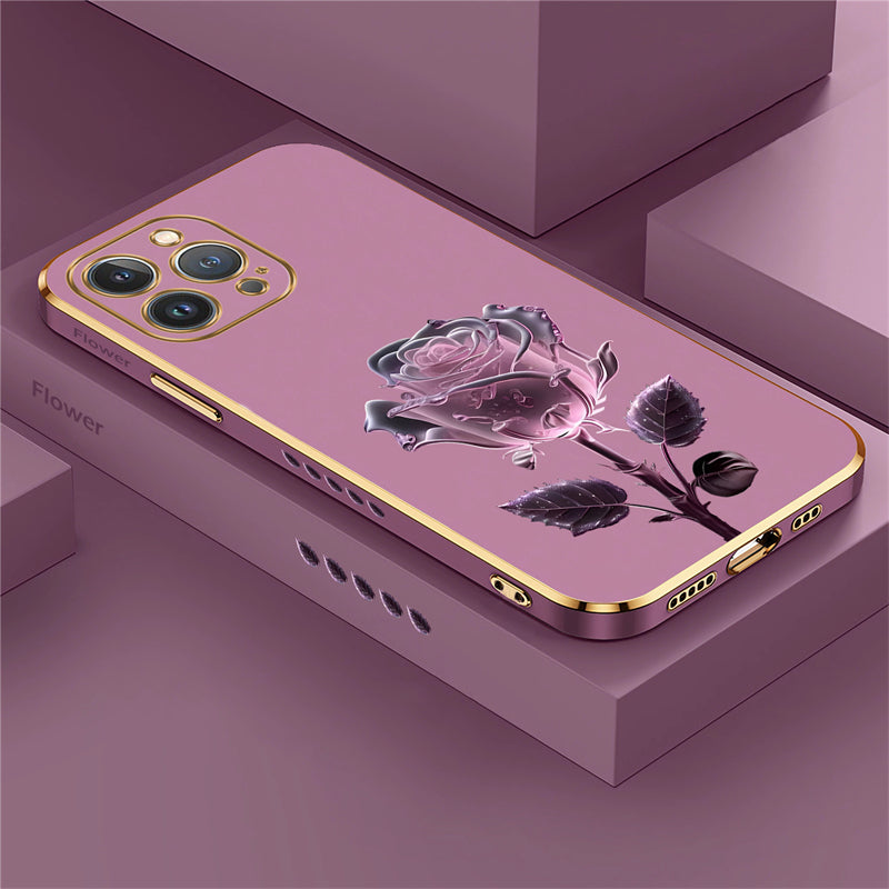 Luxus Kristall-Rose Diamant iPhone Hülle | MagSafe Case mit Rundumschutz und Kameralinsenschutzabdeckung für Apple iPhone 17/17 Air, 16/16e, 15, 14, 13 Pro Max Plus Cover | Panzertasche, Stoßstangenabdeckung Handyhülle | Hochwertige Schutzhülle