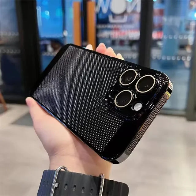 Premium iPhone Hülle mit Wärmeableitung: Galvani Wabenmuster | MagSafe Case mit Rundumschutz & Kameralinsenschutz für Apple iPhone 17/17 Air, 16/16e, 15, 14, 13 Pro Max Plus Cover | Panzertasche und Stoßstangenabdeckung | Stilvolle Schutzhülle