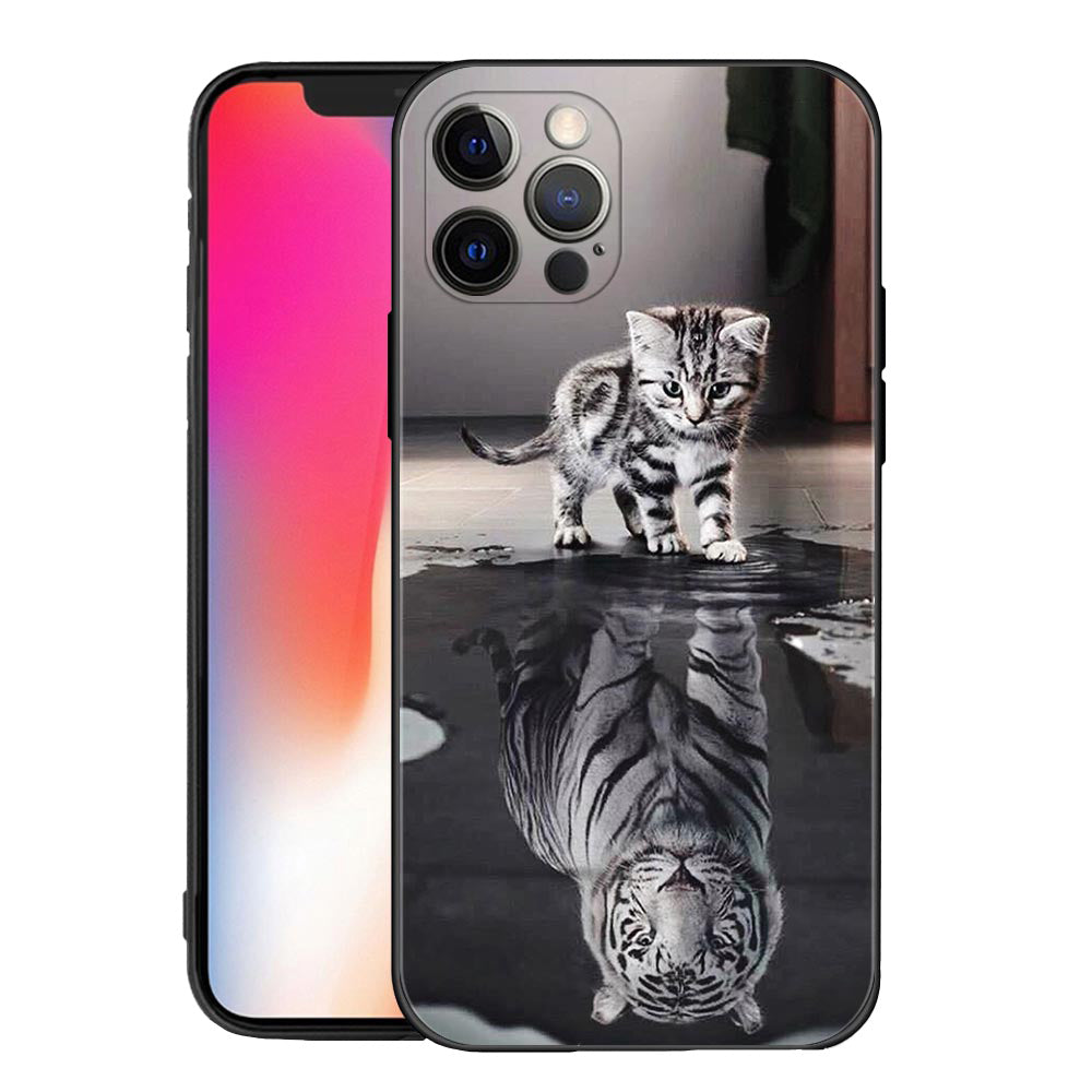 Hochwertige iPhone-Hülle mit Tierdesigns: Wolf, Hund, Katze, Vogel, Löwe, Tiger | MagSafe-kompatibles Case mit Kameralinsenschutz | Premium Hardcase für Apple iPhone 17/17 Air, 16/16e, 15, 14, 13 Pro Max Plus Cover | Stoßsichere Handyhülle & Panzertasche