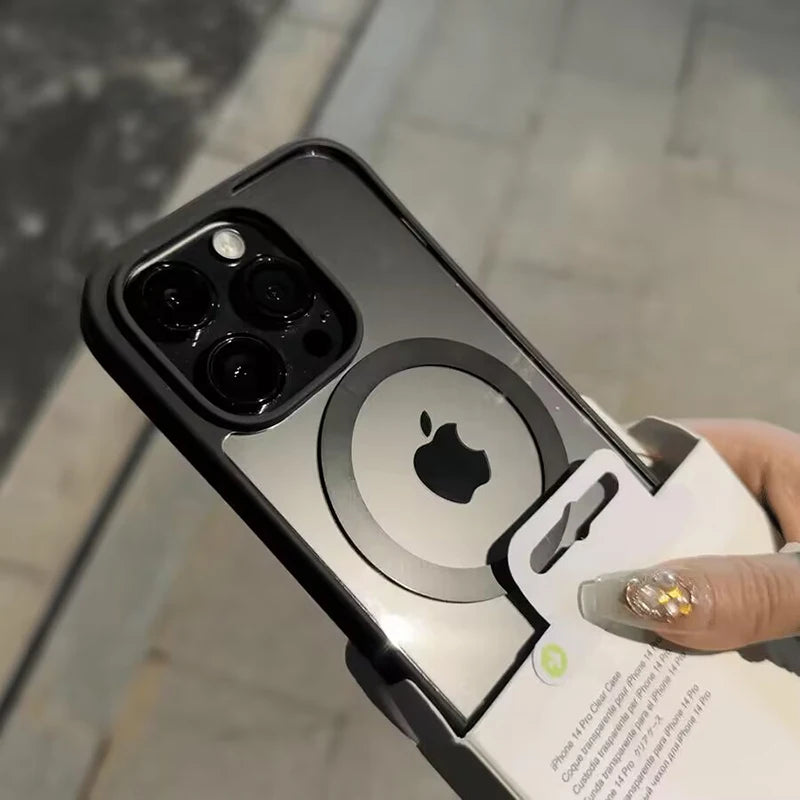 Premium iPhone Hülle Klar HD | Magnetische MagSafe & Kabelloses Laden | Stoßfeste Transparente Hybrid Rüstung mit Kameraobjektiv-Schutz für Apple iPhone 17/17 Air, 16/16e, 15, 14, 13 Pro Max Plus