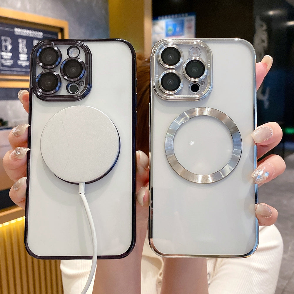 Magnetische Luxus für Apple iPhone 17/17 Air, 16/16e, 15, 14, 13 Pro Max Plus Hülle aus weichem Silikon | Kameraschutz, Klare Premium-Beschichtung, Magsafe Kabelloses Laden & Kratzfest