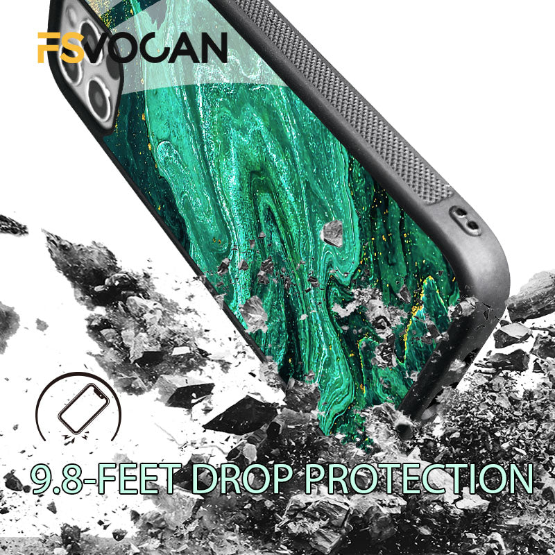 Luxus Schwarzer Marmor iPhone Hülle mit goldenem Rand: Kamera Schutz, Langlebige Abdeckung, MagSafe-kompatibel Apple iPhone 17/17 Air, 16/16e, 15, 14, 13 Pro Max Plus Cover: 3D-Textur, verbesserten Griff | Rundumschutz Kameralinsenschutz Panzertasche