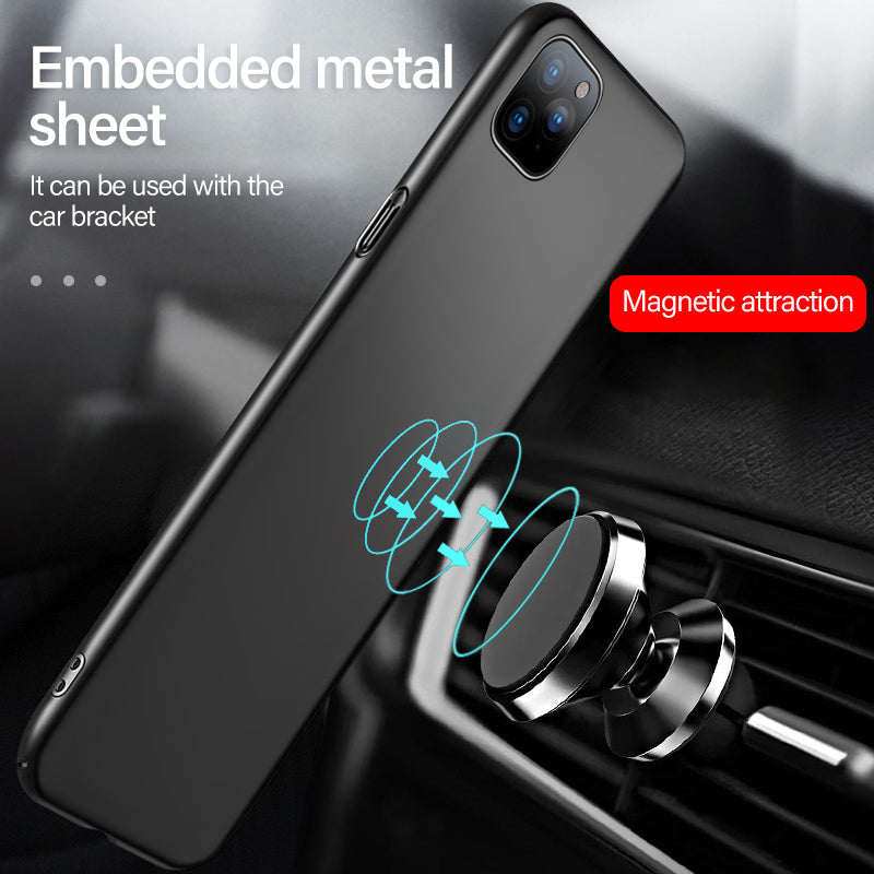 Magnetic Ultra-Thin Car Mount For Apple iPhone 16/15/14/13/12 Pro Max Plus Mini Case | Shockproof Matte Lightweight Protective Cover